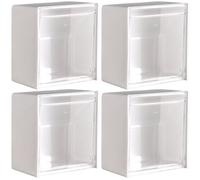 Licsaliwe Distributeur mural de cotons-tiges, 4 pièces, support Q-tip à couvercle rabattable pour petits objets/3, 4x1, 8 pouces