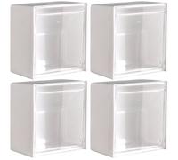 Licsaliwe Distributeur mural de cotons-tiges, paquet de 4 supports rabattables sans perçage pour Qtips et petits objets