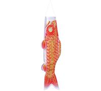 Licsaliwe Drapeau de Carpe Japonais, bannières de banes Bombe à Poisson Koinobori 3D, Streamer à Chaud enroulées décoration Suspendus pour décoration Jardin en Plein air / 27,6 Pouces (Rouge)