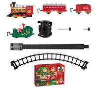 Licsaliwe Ensemble de Train de noël avec Musique légère, Train électrique du père noël à Piles pour Autour l'arbre, Jouets familiaux pour Enfants