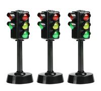 Licsaliwe Feux de Circulation Jouets LED pour Enfants 3 pièces - Mini Panneaux de signalisation routière avec Son klaxon, Panneaux d'arrêt pour éducation précoce, 4, 7 Pouces