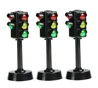 Licsaliwe Feux de Circulation LED pour Enfants 3 pièces, Mini Panneaux de signalisation routière avec Son klaxon, Panneaux d'arrêt pour éducation précoce, Feux Circulation/4, 7 Pouces