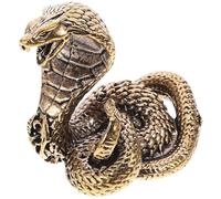 Licsaliwe Figurine de Serpent en Laiton, Statue Miniature Antique d'animal de Compagnie thé pour la cérémonie du thé, décor Bureau Zen, Collection d'ornements Feng Shui Bureau à Domicile