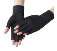 Licsaliwe Gants de Protection UV sans Doigts pour Femmes, Gants Respirants et antidérapants pour écran Tactile pour la Conduite en été (Noir)