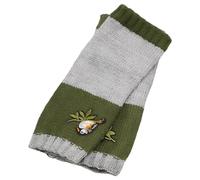 Licsaliwe Gants sans doigts au crochet vert, chauffe-poignets en tricot chaud avec broderie pour femmes, design fait à la main