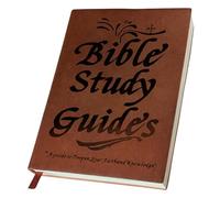 Licsaliwe Guide d'étude de la Bible - Carnet religieux de 66 pages avec couverture en cuir, pour hommes et femmes