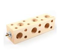 Licsaliwe Jouet à mâcher pour Perroquet en Bois Naturel, Jouet d'oiseau Creux monté sur Cage pour soulager Le Stress et soigner Le bec/8x2x2 Pouces