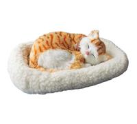Licsaliwe Jouet en Peluche Chat en Peluche Respirant, Mouvement de Sommeil réaliste avec Coussin interactif pour décoration de Bureau, sans Batterie, Jaune