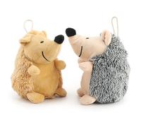 Licsaliwe Jouets à mâcher pour Chien hérisson en Peluche, Paquet de 2 Peluches indestructibles avec couineur, Jouets interactifs résistants aux morsures pour Chiens
