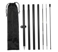 Licsaliwe Kit de mât de Drapeau détachable avec Piquet Sol - Mâts bannière Portables Multi-Sections, Aluminium léger et Fibre Verre, Convient à 1, 6 x 2 m
