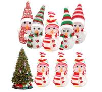 Licsaliwe Lumières nocturnes de neige alimentées à piles de 5 cm, 8pcs décor LED ambiant Noël mignon pour fête Noël pour fête chevet décorations