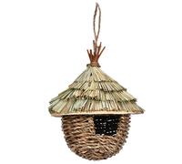 Licsaliwe Maison de Colibri en Paille tissée, Maison d'oiseau Suspendue pour décorations de Jardin, Cadeau pour Amoureux des Oiseaux/6, 7x8, 7 Pouces
