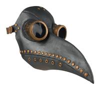 Licsaliwe Masque de docteur de la peste, costume docteur la peste à long nez Steampunk en latex, masque d'Halloween réglable pour le cosplay d'Halloween, + marron