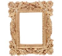 Licsaliwe Mini cadre photo en or, cadre photo en résine vintage avec garniture en relief, porte-décor pour le bureau de l'hôtel à domicile / 4x3 pouces