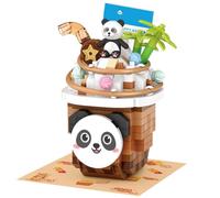 Licsaliwe Mini Ensemble de Blocs de Construction, 380 pièces, Jouet Panda au thé au Lait, Micro Blocs Bricolage pour Adultes et Enfants, créatif