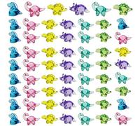 Licsaliwe Mini Figurines de Dinosaures, 62 pièces, Petits Jouets colorés de Dinosaures pour décorations Cupcakes, travaux manuels, scènes Miniatures DIY, Cadeaux fête d'anniversaire