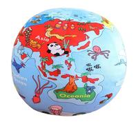 Licsaliwe Oreiller Globe Carte du Monde, Boule de Terre en Peluche éducative Douce pour la décoration de la Chambre et l'apprentissage précoce, 14 Pouces