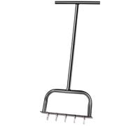 Licsaliwe Outil d'aérateur de pelouse, Acier au Carbone avec poignée en T et 10 Pointes détachables, Entretien du Jardin / 13x33