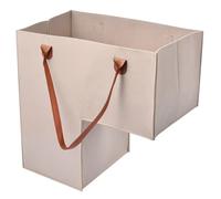 Licsaliwe Panier d'escalier en feutre en forme de L, rangement pliable avec poignées en cuir pour escaliers recouverts de moquette