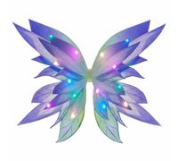Licsaliwe Papillon Lumineux pour Filles, Costume de fée dégradé alimenté par Batterie pour Cosplay et Halloween