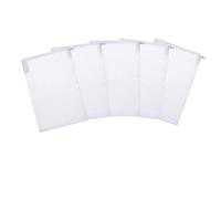 Licsaliwe Paquet de 5 Sacs filtrants d'aquarium à Mailles Fines avec Fermeture éclair pour Anneaux en Carbone et en céramique, Blancs