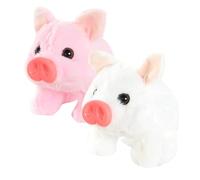 Licsaliwe Peluche Cochon électrique interactif, 2 pièces, Qui Marche, remue la Queue, remue Le Nez et émet des Sons Oink pour Les Enfants