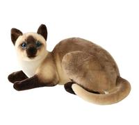Licsaliwe Peluche de Chat Siamois réaliste, 12 en Peluche de Pose couchée, Douce pour la Peau et Chat en Coton, Cadeaux Siamois