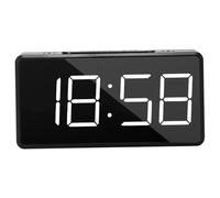 Licsaliwe Petite Horloge numérique - Réveil numérique LED, Double luminosité et répétition USB/alimenté par Batterie