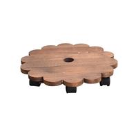 Licsaliwe Plant Stand intérieure de 7, 9 Pouces, Caddie en Bois Rotatif avec Roues Trou de vidange pour Le Salon Balcon Garden