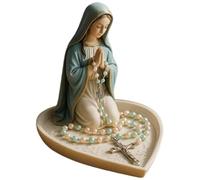 Licsaliwe Porte-rosaire - Statue élégante en résine de la Sainte Mère, décoration Religieuse catholique pour la Maison