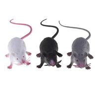 Licsaliwe Rats réalistes en Plastique, 3 pièces, Accessoires de farces et astuces d'halloween pour décoration et Jouet effrayants
