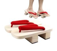 Licsaliwe Sandales japonaises Geta 1 paire de sabots japonais en bois chaussures japonaises traditionnelles avec semelle antidérapante chaussons japonais confortables tailles 38-40
