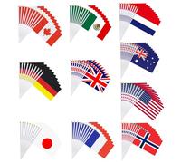 Licsaliwe Set International Flags, 100pcs Mini Drapeaux Portables de 50 Pays, Monde de 5x8 Pouces pour Les événements Sportifs, défilés Scolaires et célébrations la Journée Nationale