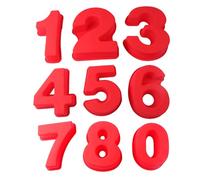 Licsaliwe Silicone Number Cake Pans 0-8, 9pcs 3D Moule pour l'anniversaire, anniversaire de mariage, antiadhésif / 10 pouces