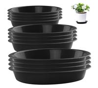 Licsaliwe Soucoupes de Plantes, Plateaux d'égouttement de Pot en Plastique 12 pcs, 6/8/8/10 Pouces végétal Plante pour Plancher pour Plantes en Pot extérieure intérieure, Ensembles 3 Tailles