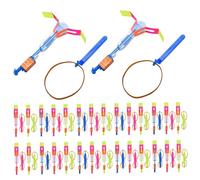 Licsaliwe Spin Copter LED Flying Toy 50PCS avec Slingshots & Arrows - Jouets Lumineux Amusants faciles à Utiliser Jeux de Plein air d'été Slingshot Flyer pour la fête des Enfants