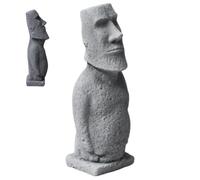 Licsaliwe Statue tête d'île de Pâques Moai texturée en grès - Décoration de Pâques Mystique Ancienne pour intérieur et extérieur, L