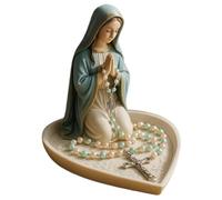 Licsaliwe Support de Chapelet, élégante Statue en résine de la Sainte Mère pour la prière, décoration Religieuse catholique, décoration d'intérieur et Cadeau Compact, Statue d'autel Bureau