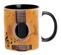 Licsaliwe Tasse à café en céramique de conception de guitare 350 ml, tasse note musique isolée Unique pour les amateurs musique anniversaire et noël