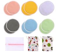 lictin 12 Coussinets d'allaitement Coussinets d'allaitement bio Bambou Parure de la peau avec 1 poche filet et 2 plastique réutilisable