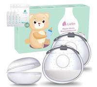 Lictin Coupelles de recueil de lait maternel 2PCS-Coques collectrices de lait pour l'allaitement maternel (70 ml),sans BPA,en silicone souple,avec trous d'aération,avec 10 sachets de lait maternel