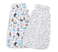 Lictin Gigoteuse Été 0.5 TOG - 2pcs Gigoteuse Bébé Couverture Bébé Biologique Gigoteuse d’Emmaillotage 2 Modèles Longueur Ajustable de 65 à 85 cm pour Bébé