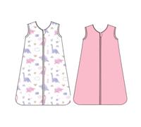 Lictin Gigoteuse Été 3 18 Mois - 2pcs Gigoteuse TOG 0.5 - Gigoteuse Bébé Sans Manches, Longueur Réglable, Fermeture Éclair Double Sens, Turbulette Ete 83cm