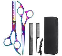 Lictin Kit Ciseaux Coiffure Professionnel 4-in-1 - 6.7inch Droits + Ciseaux de Coiffure Desepaissir, Ultra-Tranchants, Ergonomique, Barbier 、Bricolag Domicile Salon