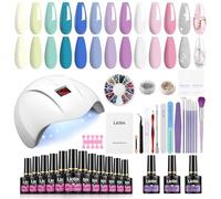 Lictin Lampe UV Ongles Gel - Kit Ongle Gel UV Complet, 36W Lampe UV Ongles, 12 Couleurs Machine Ongle Semi Permanent, 7 Pinceaux Nail Art & Kit Manucure