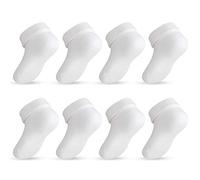 Lictin Lot de 8 paires de chaussettes pour bébé en coton blanc pour bébé 0-12 mois