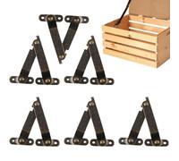 Lid Hinge - Iron 6 Piece | Soft Close Toy Box Hinges | Adjustable Heavy Duty Bracket Hardware Locking For Mechanism Cabinet Bench Coffee Table Down Multi-Directional Flexibility