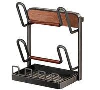 Lid Organizer for Pots - Space Saving Kitchen Utensil Storage | Drip Tray Pot and Pan Holder | Home Apartment Farmhouse Spoons Spatulas Turners Chopping Boards, Multi-functional Rack, Countertop Stand