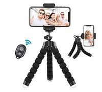 Lidasen Mini trépied flexible avec contrôle Bluetooth, appareil photo de voyage portable, support de téléphone portable compatible avec iPhone, téléphones Android, GoPro, appareil intelligent 4-8"