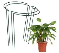 LIDEBLUE Lot de 4 piquets de support pour plantes et légumes de jardin en métal demi-rond pour plantes, fleurs, tomates